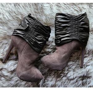 L.A.M.B. Puffy Suede Leather Booties Size 7